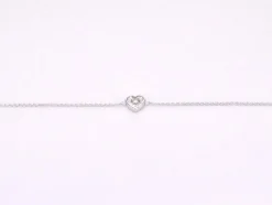 Bracelet en or blanc avec cœur en diamant 0,10 carat