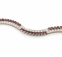 Bracelet en or blanc avec diamants et rubis