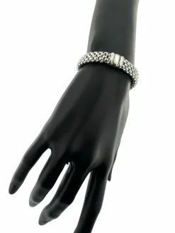 Bracelet en or blanc avec motif brique FOPE