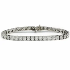 Bracelet en or blanc, diamants