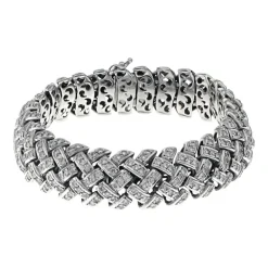 Bracelet en or blanc, diamants naturels