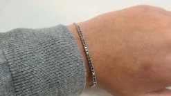 Bracelet en Or blanc, diamants noir
