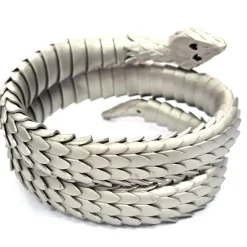 Bracelet en or blanc et argent avec diamants blancs et noirs