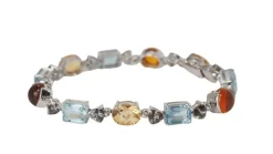Bracelet en or blanc et pierres fines