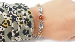 Bracelet en or blanc et pierres fines