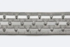 Bracelet en or blanc satiné avec diamants