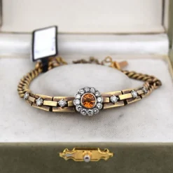 Bracelet en or et citrine des années 1940