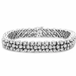 Bracelet en or et diamants gris