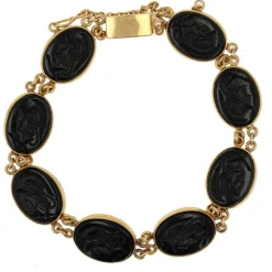 Bracelet en or et intailles de guerriers casqués
