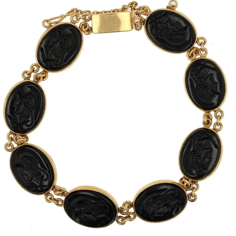 Bracelet en or et intailles de guerriers casqués