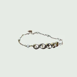 bracelet en or et platine de style art déco avec diamants et perles