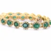 BRACELET EN OR JAUNE 18 KT - 17 g - ÉMERAUDES et DIAMANTS