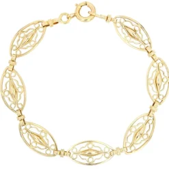 Bracelet en or jaune à maillons filigranés