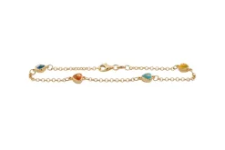 Bracelet en or jaune avec petits coeurs