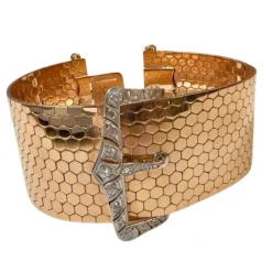 Bracelet en or jaune avec diamants 1940-1945