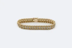 Bracelet en or jaune avec diamants taille huit-huit