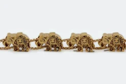 Bracelet en or jaune avec éléphants