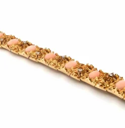 Bracelet en or jaune avec coraux et diamants
