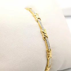 Bracelet en or jaune diamants