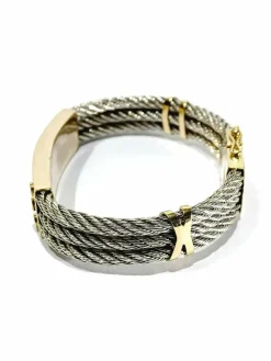 Bracelet en or jaune et argent