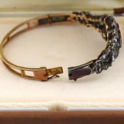Bracelet en or jaune et argent avec saphir et diamants