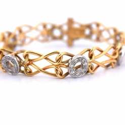BRACELET EN OR JAUNE ET BLANC 18 KT