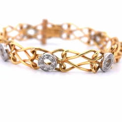 BRACELET EN OR JAUNE ET BLANC 18 KT