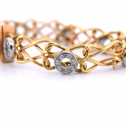BRACELET EN OR JAUNE ET BLANC 18 KT