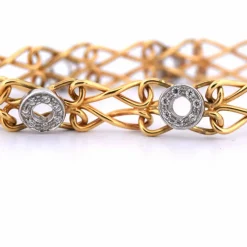 BRACELET EN OR JAUNE ET BLANC 18 KT