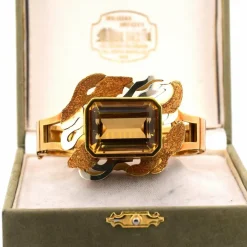 Bracelet en or jaune et citrine des années 80