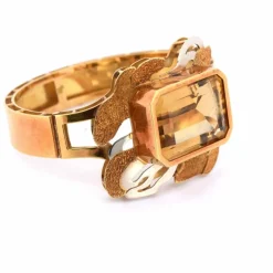 Bracelet en or jaune et citrine des années 80
