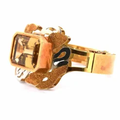 Bracelet en or jaune et citrine des années 80
