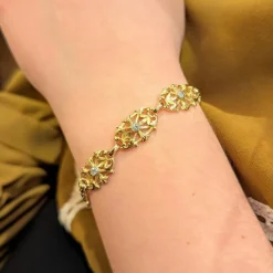 Bracelet en or jaune et diamants