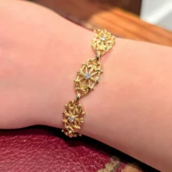 Bracelet en or jaune et diamants