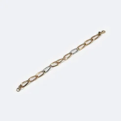Bracelet en or jaune et or blanc