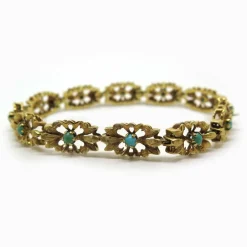 Bracelet en or jaune et turquoises