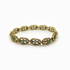 Bracelet en or jaune et turquoises