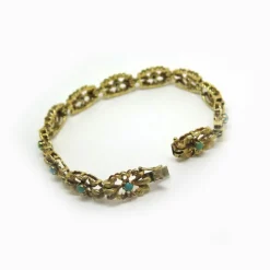 Bracelet en or jaune et turquoises