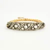 Bracelet en or jaune maille gourmette diamants