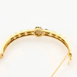 Bracelet en or jaune, émeraude et diamants