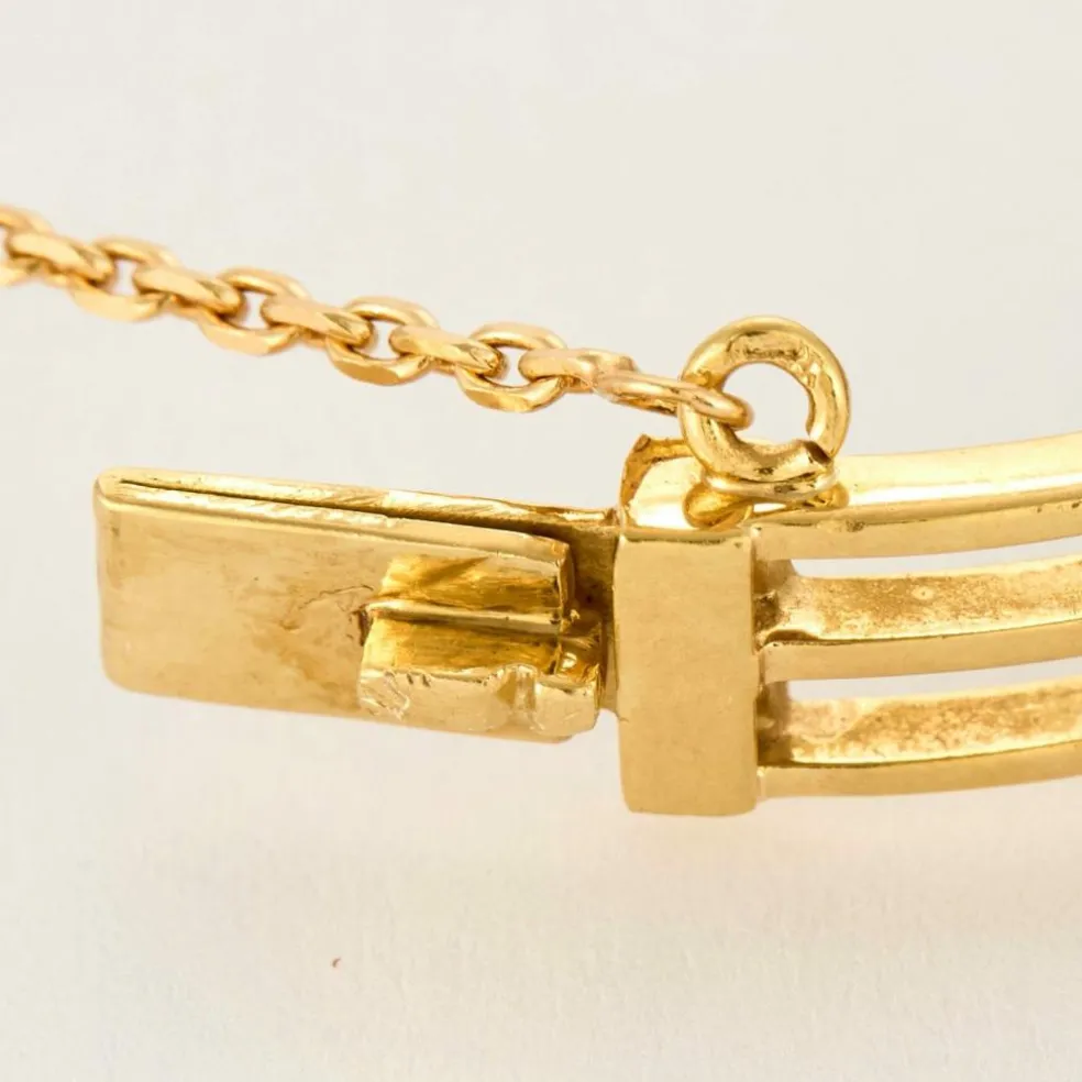 Bracelet en or jaune, émeraude et diamants