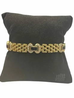 Bracelet en or jaune, saphirs et diamants