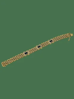Bracelet en or jaune, saphirs et diamants