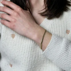 Bracelet en or occasion gourmette aplatie