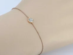 Bracelet en or rose avec diamant 0,10 carat