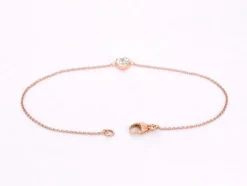 Bracelet en or rose avec cœur en diamant 0,10 carat