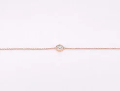 Bracelet en or rose avec diamant 0,10 carat