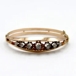 Bracelet en or rose et diamants taille rose