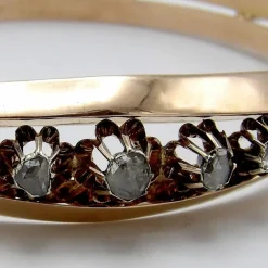 Bracelet en or rose et diamants taille rose