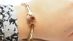Bracelet en Or rose et Grenat